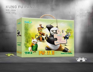 پازل جعبه ای 150 قطعه _ پاندای کونگ فو کار/دانشمندان کوچک