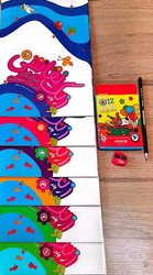 مجموعه 6 جلدی سلفون _ زنگ نقاشی همراه مداد و تراش و مدادرنگی/مهاجر