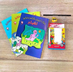 مجموعه 3 جلدی سلفون _ رنگ آمیزی شگفت انگیز افسانه ای همراه مداد و تراش و مدادرنگی/مهاجر